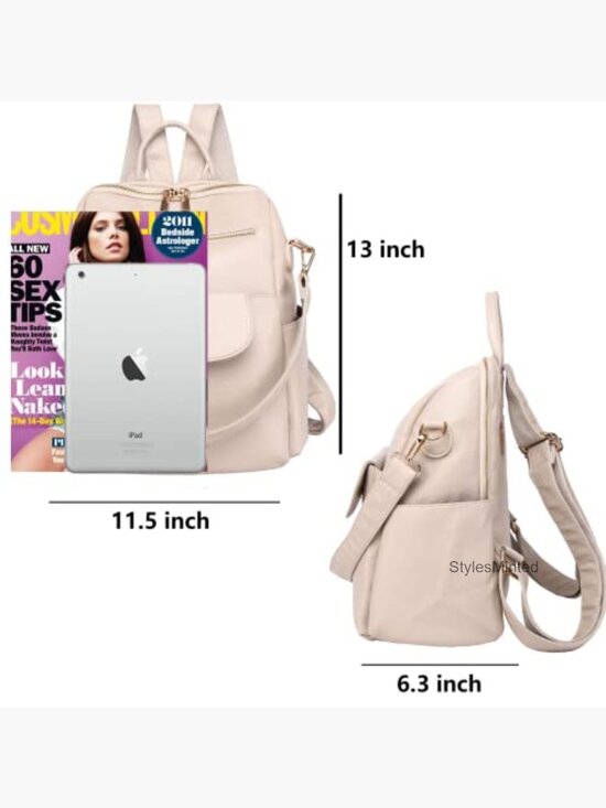 Waterproof Convertible Backpack Purse PU Leather Ladies Shoulder Bookbag Travel main image 3